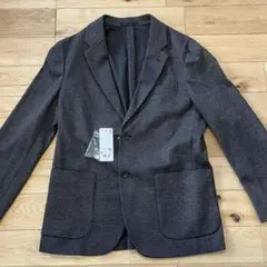 新品【ユニクロ 】Mコンフォート2Bジャケットチェック柄ダークブラウン