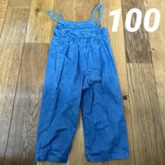 【プティマイン】サロペット 女の子 デニム風 100cm ワンピース