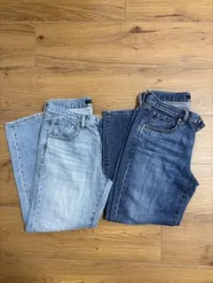 2点セット　UNIQLO スラウチテーパードアンクルジーンズ
