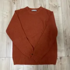 nano universe オレンジ クルーネックセーター