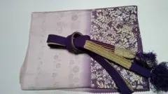 紫の帯揚げ、帯締めのセット HE33―241