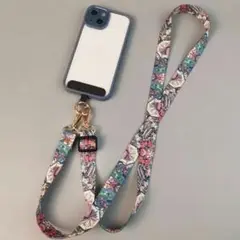 ◆新品未使用◆スマホ ショルダーストラップ カラフル花柄