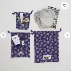 Semon 巾着ポーチ ペイズリー柄 S