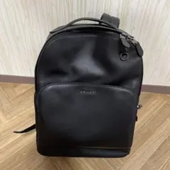COACH メンズ レザー バックパック ブラックのサムネイル