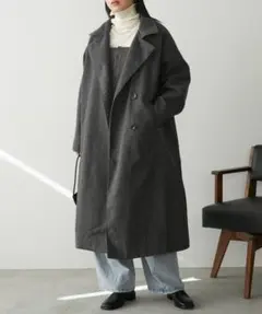 （グレー）3wayで楽しめるロングコート