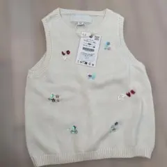 新品 ZARA KIDS サマーニット148cm 11-12歳　ビーズ　白