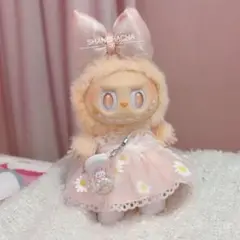 labubu洋服　ラブブぬいぐるみ着　17cm着せ替え服　ワンピース 4点セット