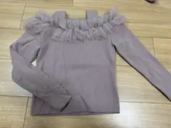 肩出し オフショルダーフリルニット