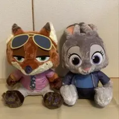 【新品】ディズニー　ズートピア　ジュディとニック　ぬいぐるみ　二個セット