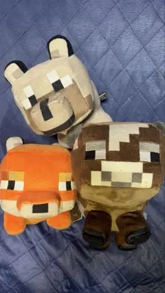 マインクラフト キツネ　オオカミ　ウシ　 ぬいぐるみ マスコット