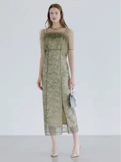 3WAYフラワーチュールアシンメトリーIラインワンピースドレス結婚式パーティー