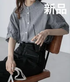 【タグ付新品】ボリューム袖バンドカラーシャツのサムネイル