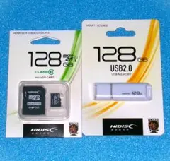 micro SD 128GB Class10 + USBメモリー　128GB