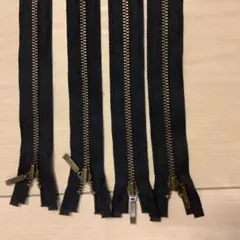 YKK 濃紺　46cm メタルオープンファスナー4本送る