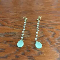 ゴールドメッキ ロングチェーンピアス