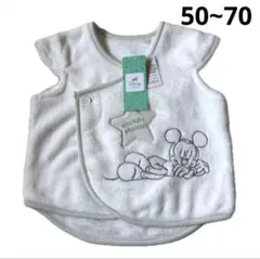 新品 未使用 ベビー フリース スリーパー ベスト ミッキー 50~70