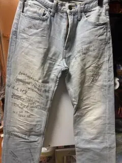 N.HOOLYWOOD エヌハリウッド　落書きメッセージ　デニムパンツ　36