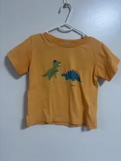 プティマイン petit main 恐竜プリント 半袖Tシャツ オレンジ 110