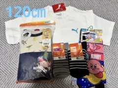 【120新品未使用品】男子長袖インナー2枚組 カービィパンツ靴下セット