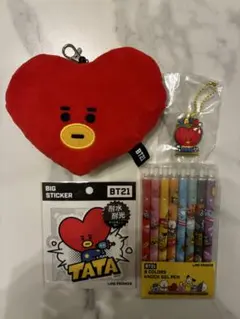 BT21 TATA ハートポーチ & 付属品セット