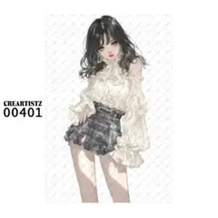 00401 ガール ペーパー/ステッカー 4枚 CREARTISTZ