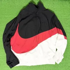NIKE ウーブン!ジャケット!ブルゾン!ジャンパー!ビッグスウォッシュ!赤黒白