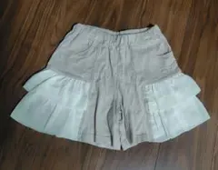 フリル付きショートパンツ 100cm ベージュ