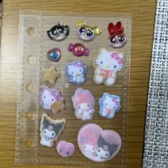 キティマイメロクロミ、パワパフ　シール　おすそ分け　コットンパフィ　プチドロップ