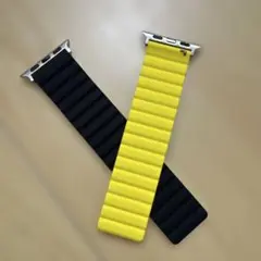 アップルウォッチ 替えベルト マグネット 黄色×黒
