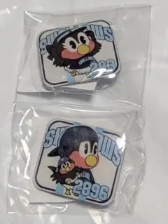 東京ヤクルトスワローズ　つば九郎 & つばみ スワローズCREW ピンバッジ