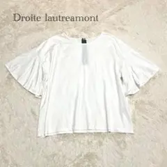 美品 Droite ドロワット フレア袖 ブラウス バックファスナー 白 上品のサムネイル