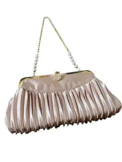 ピンク サテン パーティーバッグ