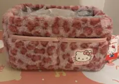 ハローキティ 仕切り付 収納ケース ヒョウ柄 ピンク ギャル ファー
