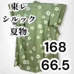 美品✨】東レシルック さんび 洗える着物 夏物 絽 小紋 桜模様 桜色 Q4