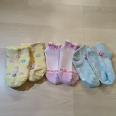 ミキハウス ベビー靴下13~15センチ 3足セット