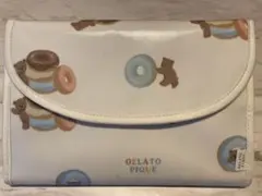 ジェラートピケ　ドーナツベア柄母子手 帳ケースLサイズ