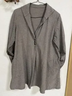 ☆ハンドメイド作家POOH様☆ 千鳥柄　長袖Aライン膝丈カットソー　プルオーバー