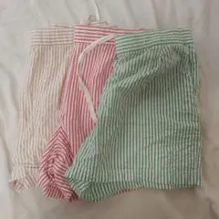 ユニクロ UNIQLO シアサッカー イージー ストライプ パンツ
