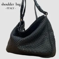 【最終価格】イタリア製★イントレチャート編み込みショルダートートA4