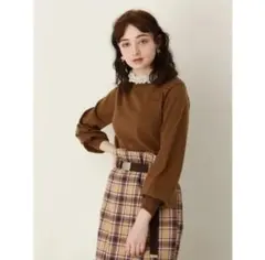 earthmusic & ecology　ニット　モカ　Sサイズ