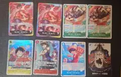 ワンピースカードゲーム　8パックバトルルフィ等　8枚　まとめ売りのサムネイル