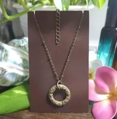 ハワイアンフープ ネックレス 銅古美色 アンティーク No.1910