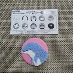もこもこ缶バッジ イルカ アクアミュージアム
