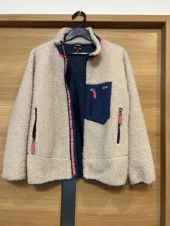patagonia フリースジャケット ベージュ/ネイビー