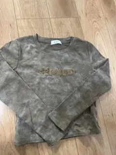 SCENEDOO 刺繍入り長袖Tシャツ オリーブグリーン