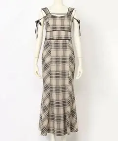 ANDMARY チェック柄 キャミワンピース ロング丈 - メルカリ