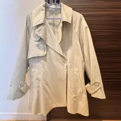 ミドルトレンチコート ライトグリーン 美品36 S