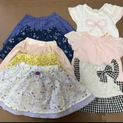 キッズ服 花柄スカートとトップスセット