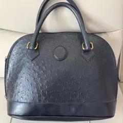 ブラックオーストリッチ風ハンドバッグ