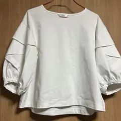 Auie F アウィーエフ カットソー Tシャツ 白 フリル 半袖